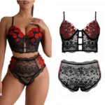 Elegant Lace & Floral Embroidered Lingerie Set