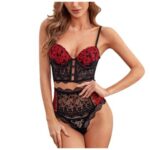 Elegant Lace & Floral Embroidered Lingerie Set